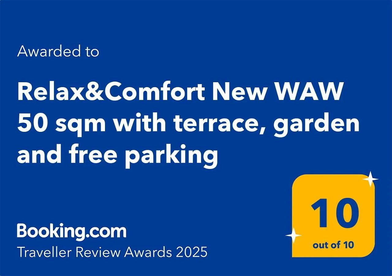 Relax&Comfort New Waw 50 Sqm With Terrace, Garden, Free Parking And Ac Warszawa
